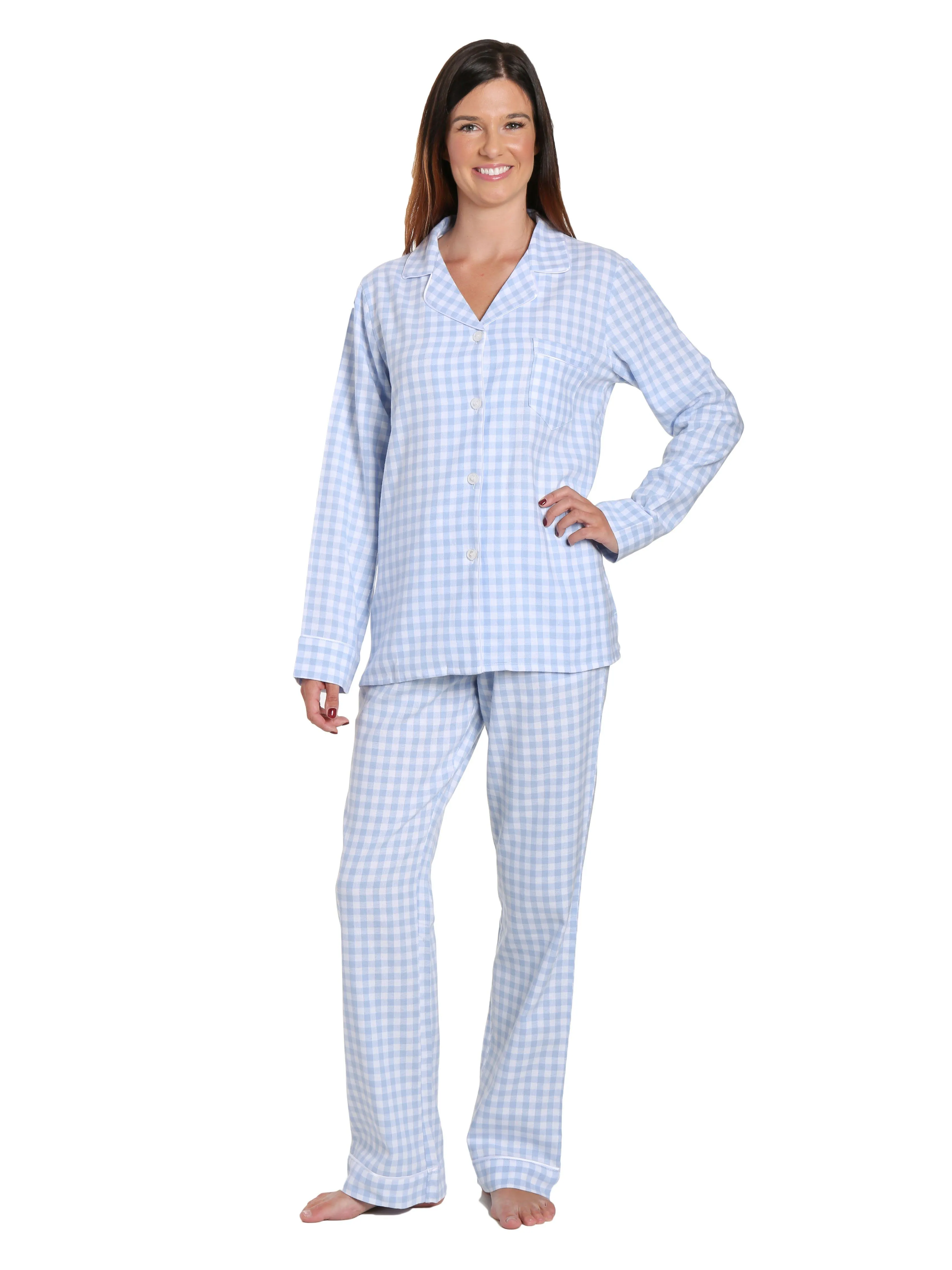 2Pc Lightweight Flannel Womens Pajama Sets