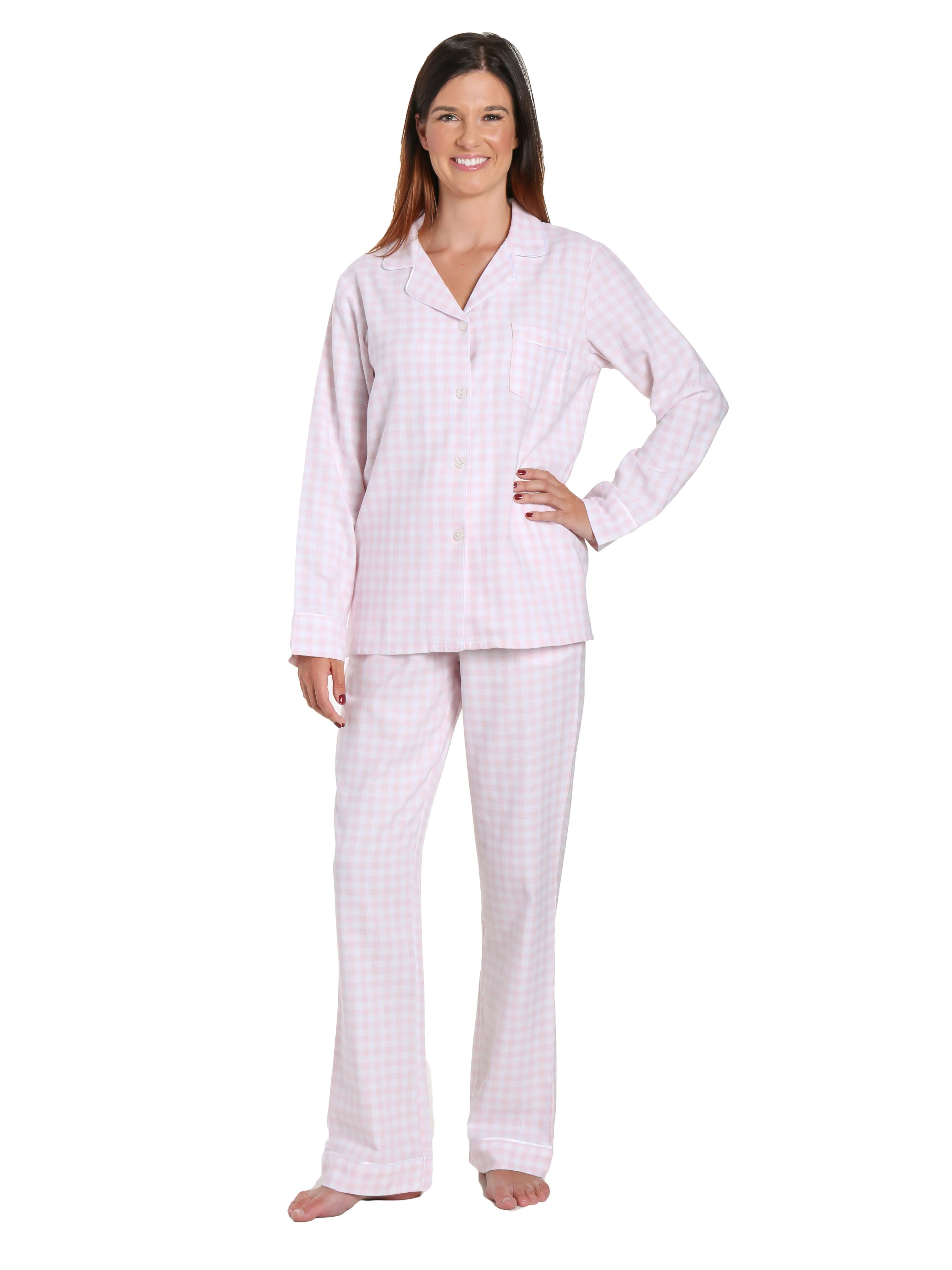 2Pc Lightweight Flannel Womens Pajama Sets