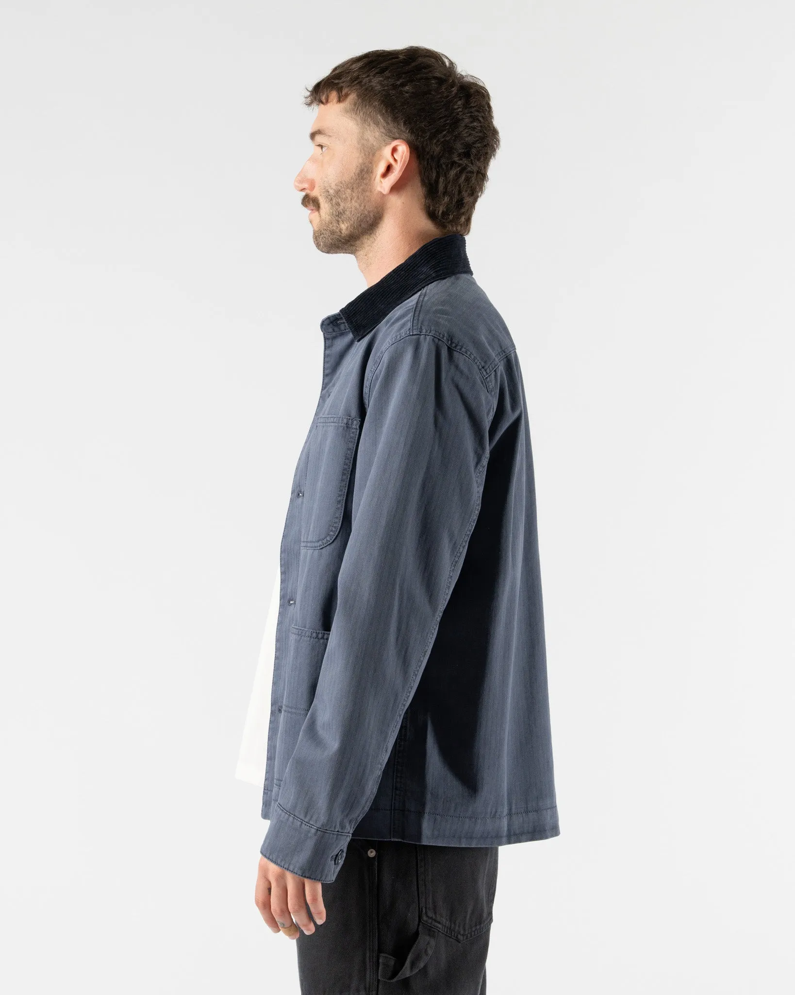 Alex Mill Herringbone Work Jacket in Storm Blue