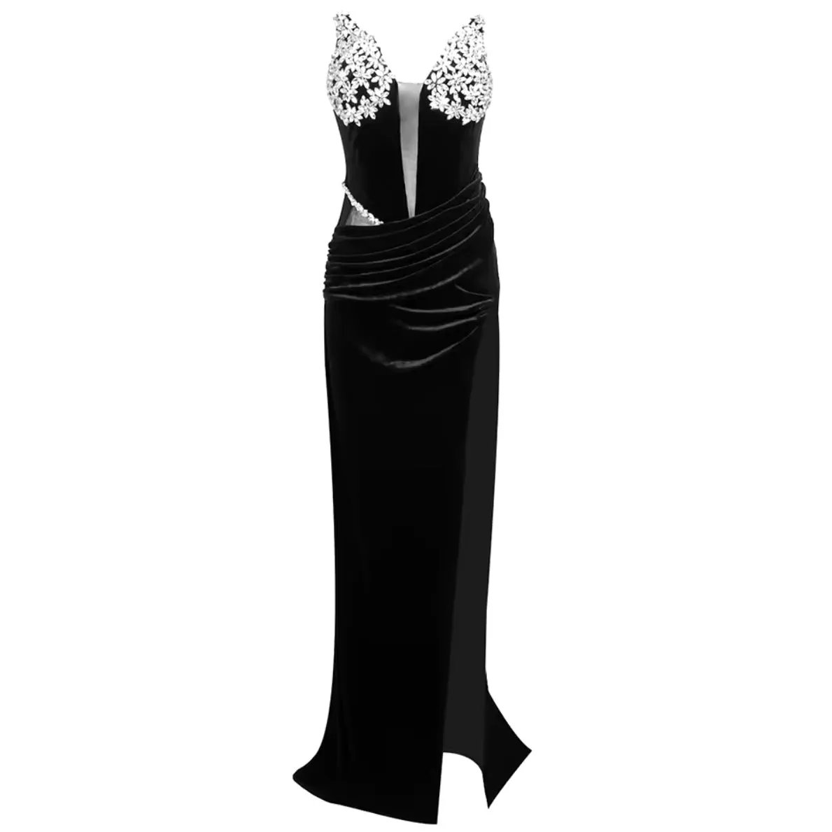 Amina High Side Slit Evening Dress