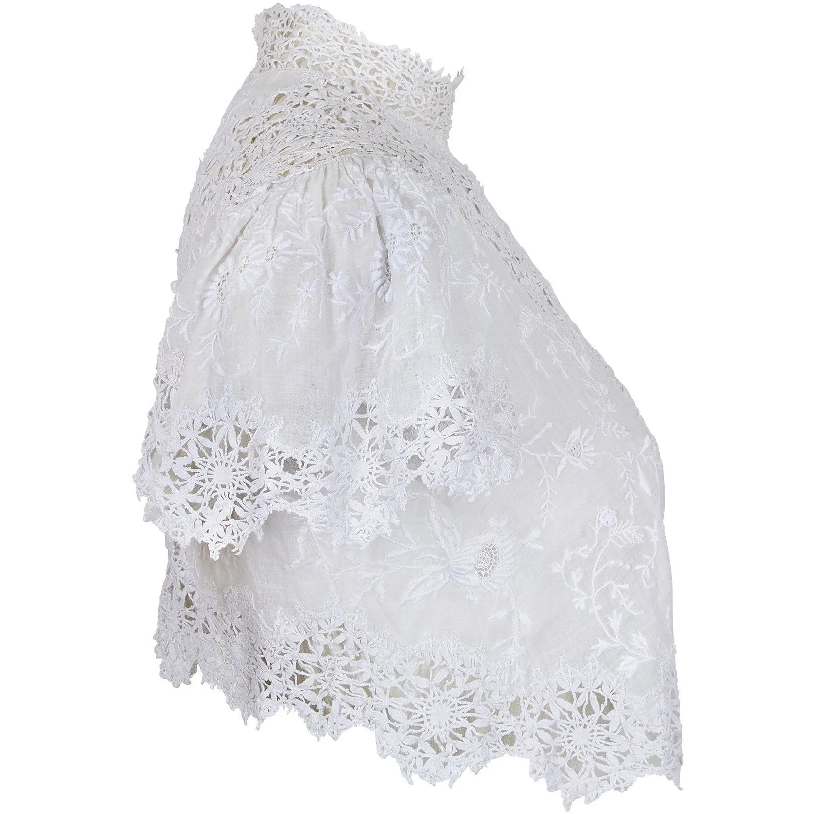 ARCHIVE: Edwardian Antique Maltese Lace and Embroidered Blouse