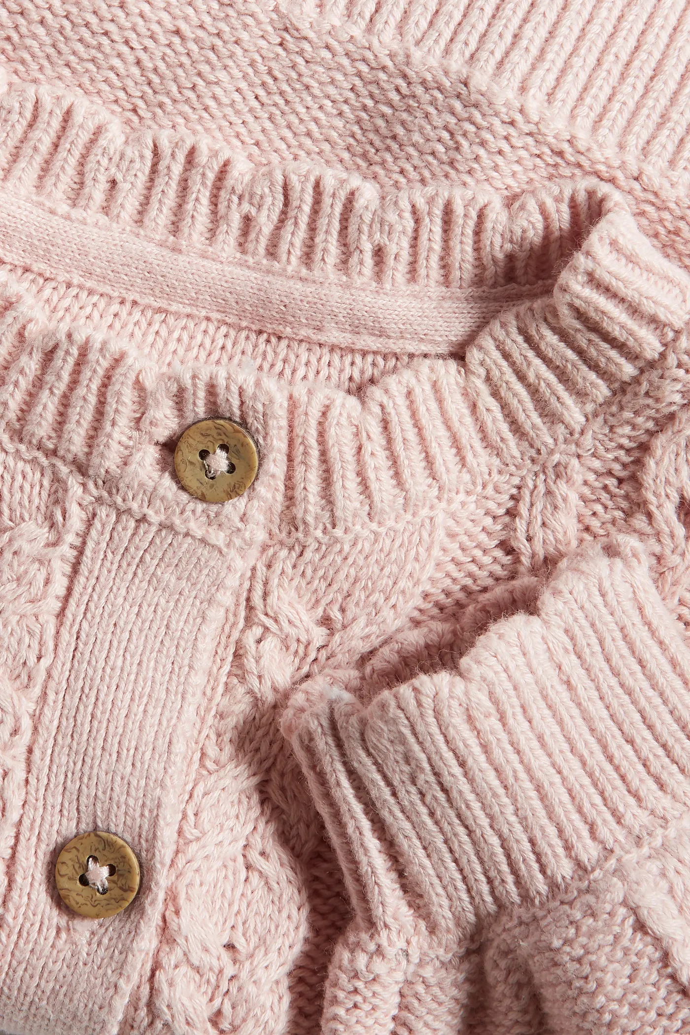 Baby pink patterned knit cardigan