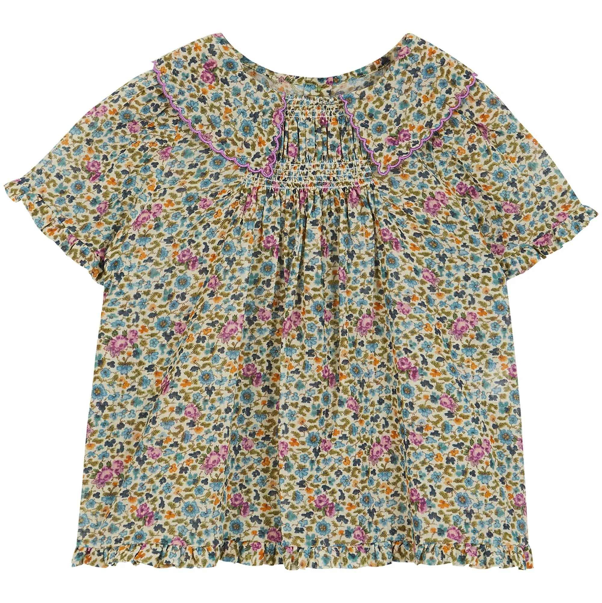 Blouse Girl Floral Green - قصيرة