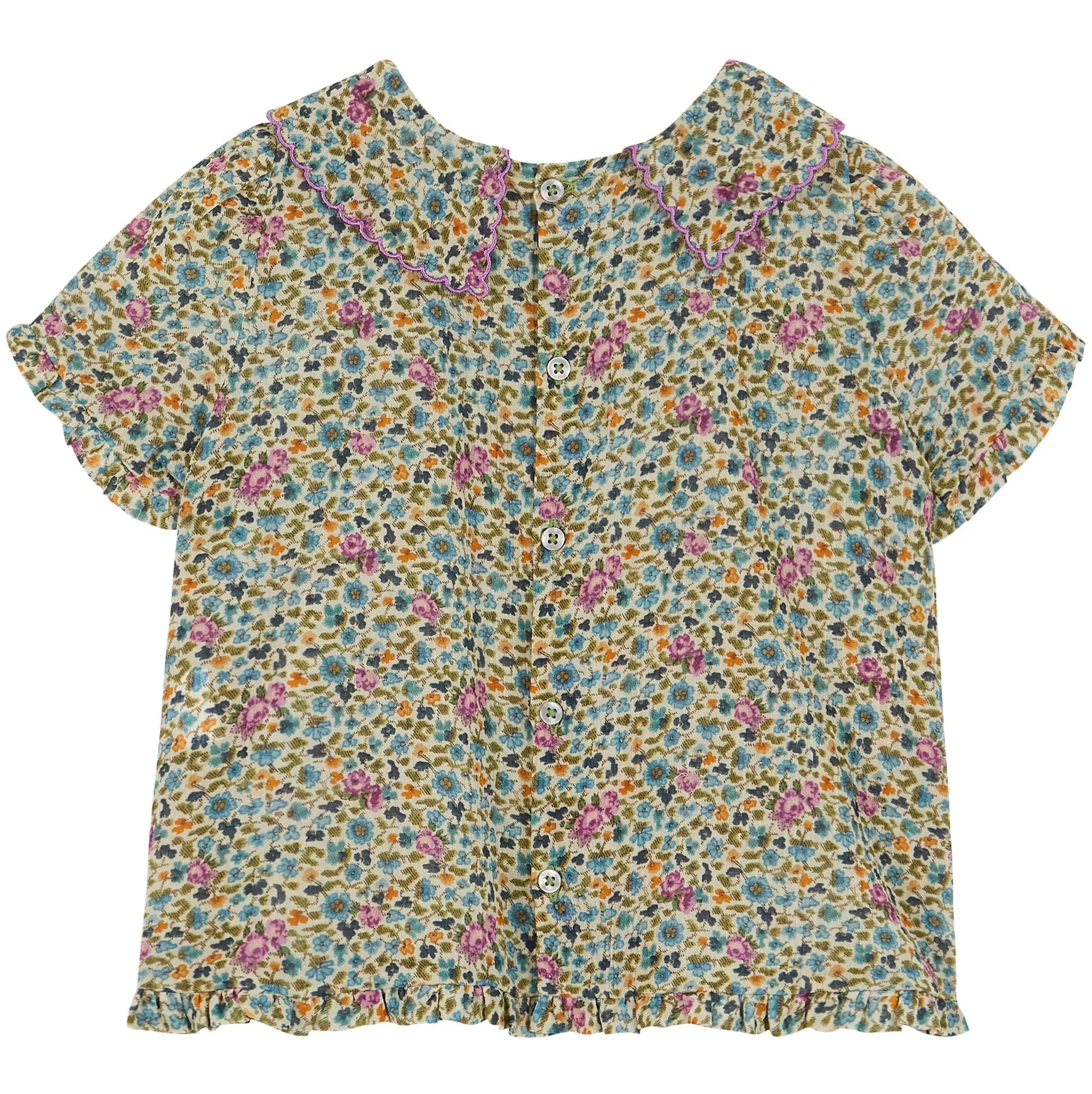 Blouse Girl Floral Green - قصيرة