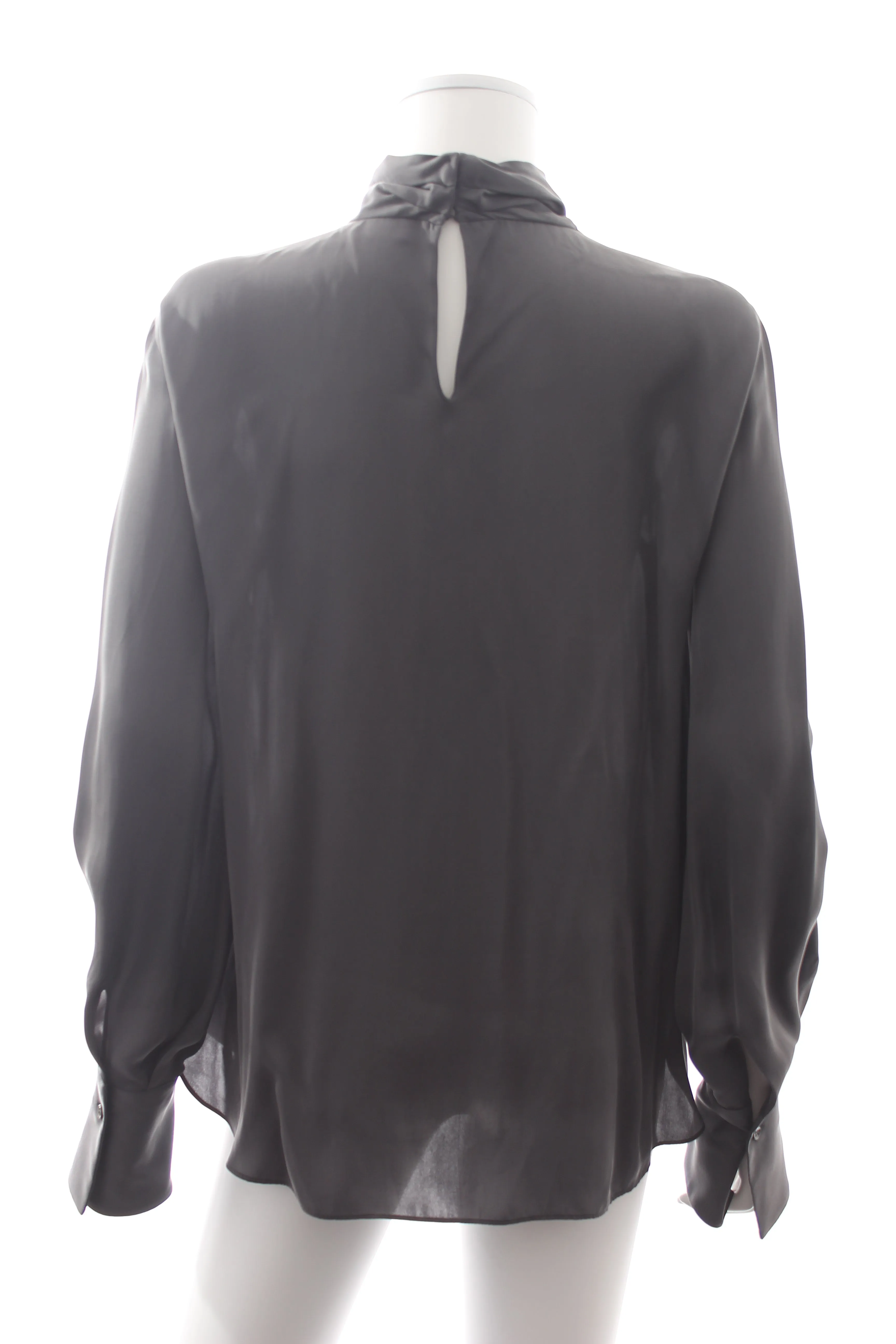 Brunello Cucinelli Monili-Trim Cutout Silk-Satin Blouse