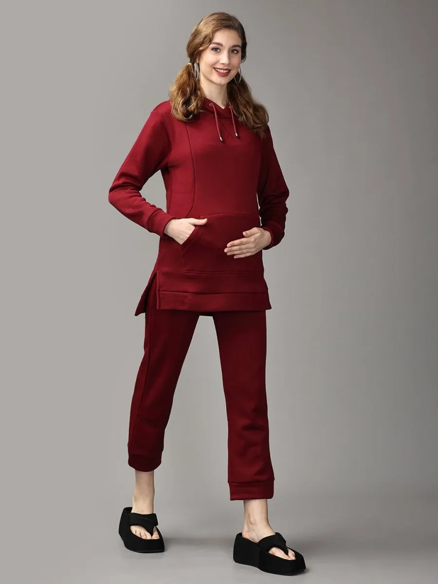 Can't Beet Me! Maternity And Nursing Hoodie Pajama Loungewear Set