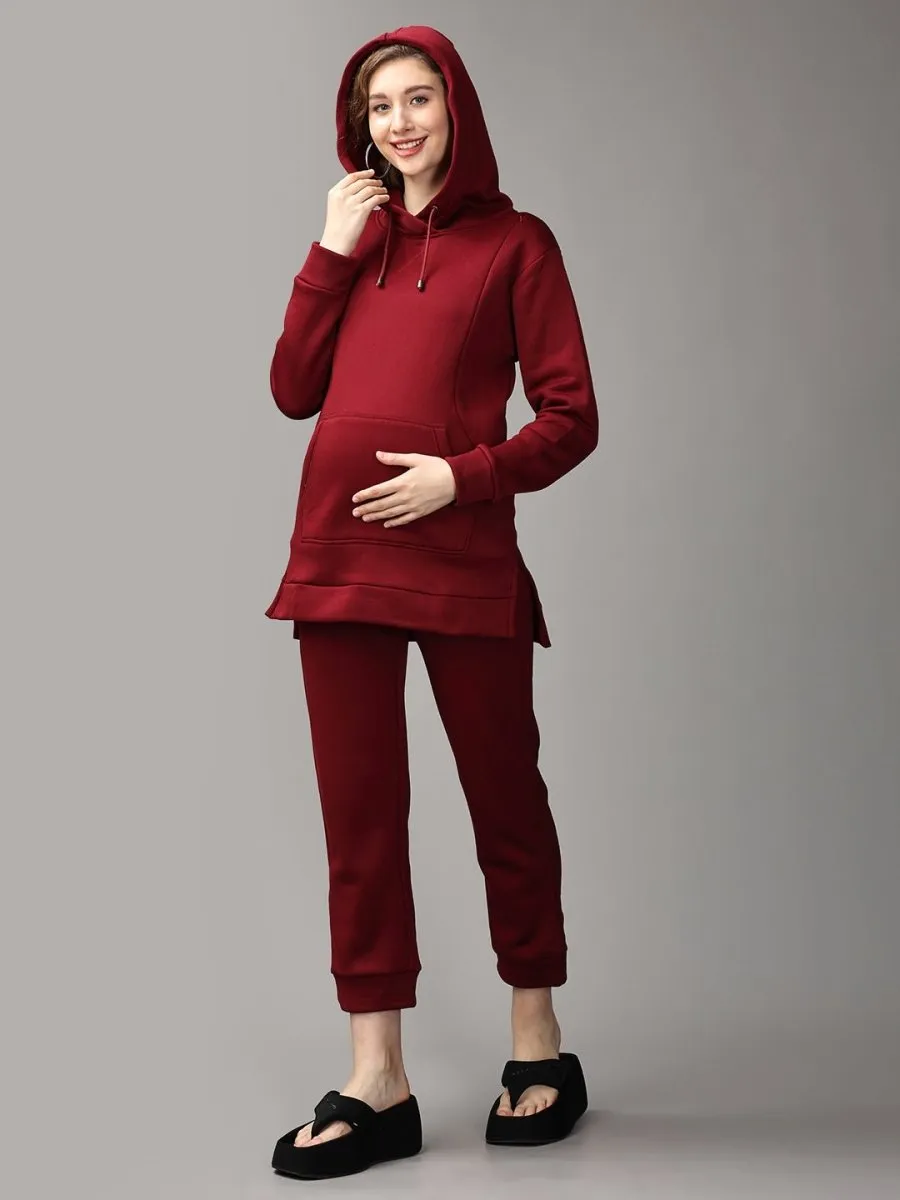 Can't Beet Me! Maternity And Nursing Hoodie Pajama Loungewear Set