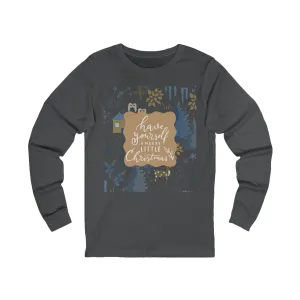 Charcoal Gray Holiday Long-Sleeve Shirt : Rustic Christmas Top with Matching Pajama Bottom Options