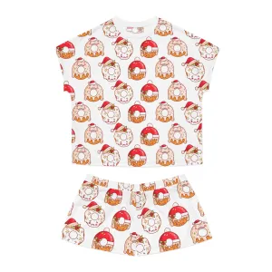 Christmas Donut Pajama Set for Women - Holiday Lounge & Sleepwear - Cute Festive Two-Piece Relaxed Fit Gift