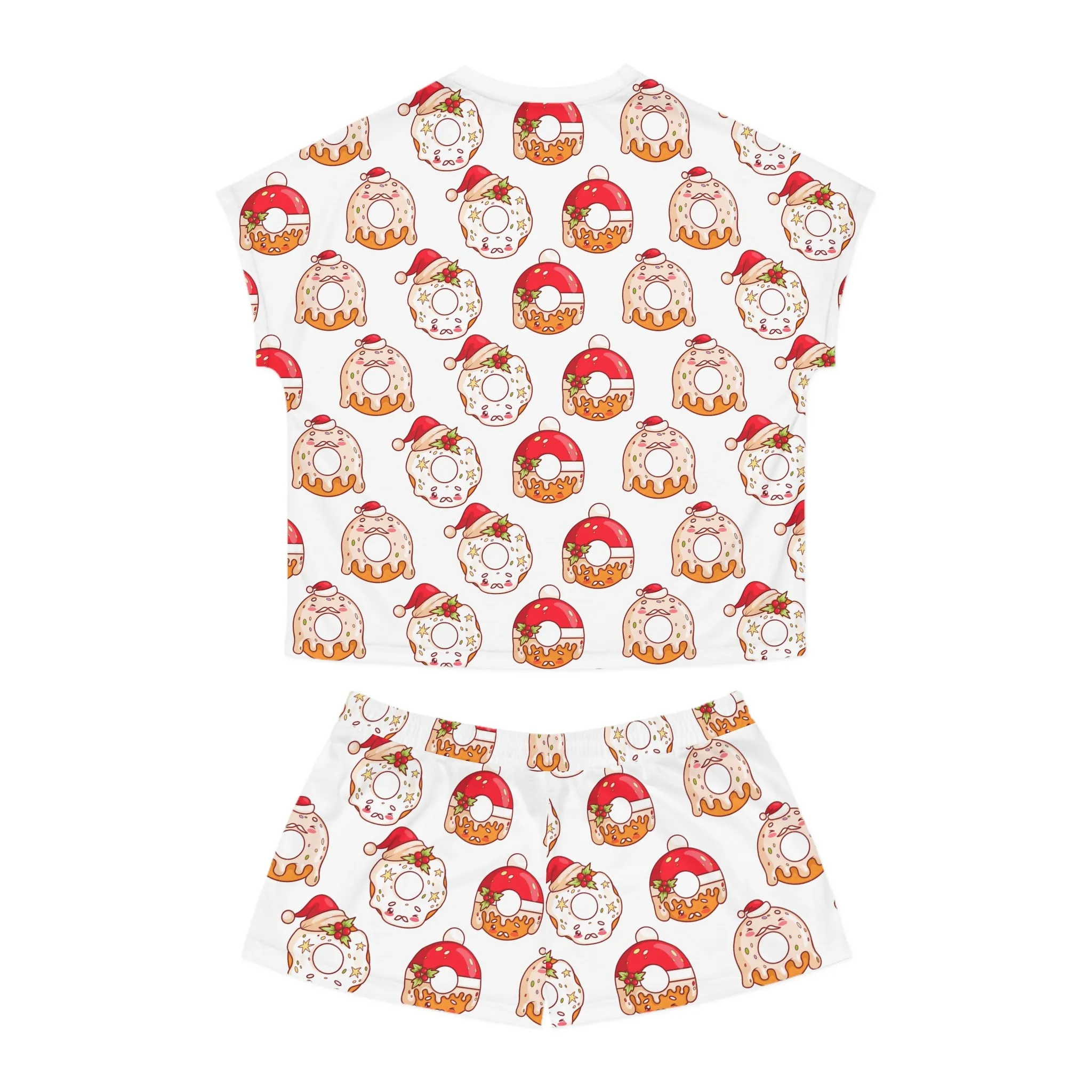 Christmas Donut Pajama Set for Women - Holiday Lounge & Sleepwear - Cute Festive Two-Piece Relaxed Fit Gift