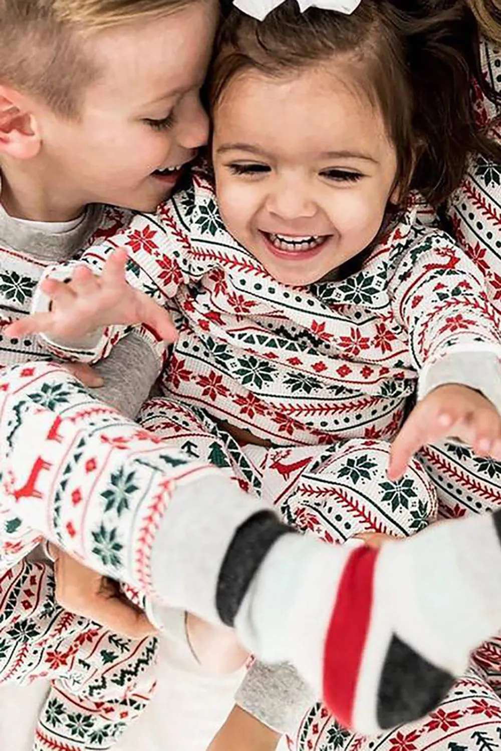 Christmas Family Matching Pajama Set Grey Pattern Pajamas