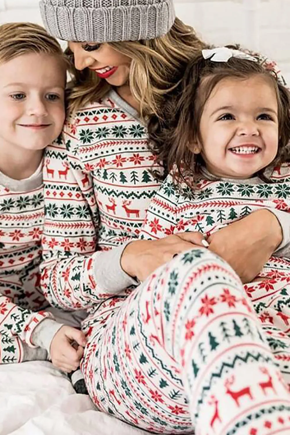 Christmas Family Matching Pajama Set Grey Pattern Pajamas