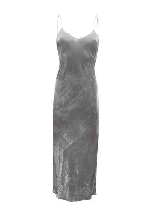 Cobain Dress Silver Velvet