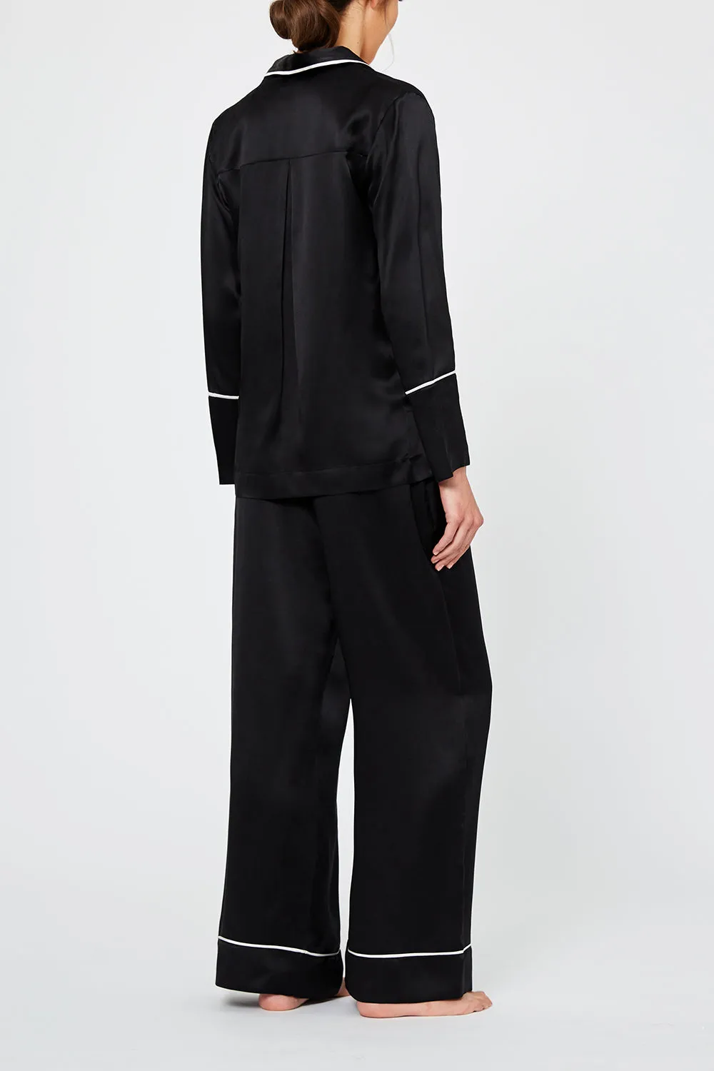 Evie Black Silk Pyjama Set  *ONLINE EXCLUSIVE*