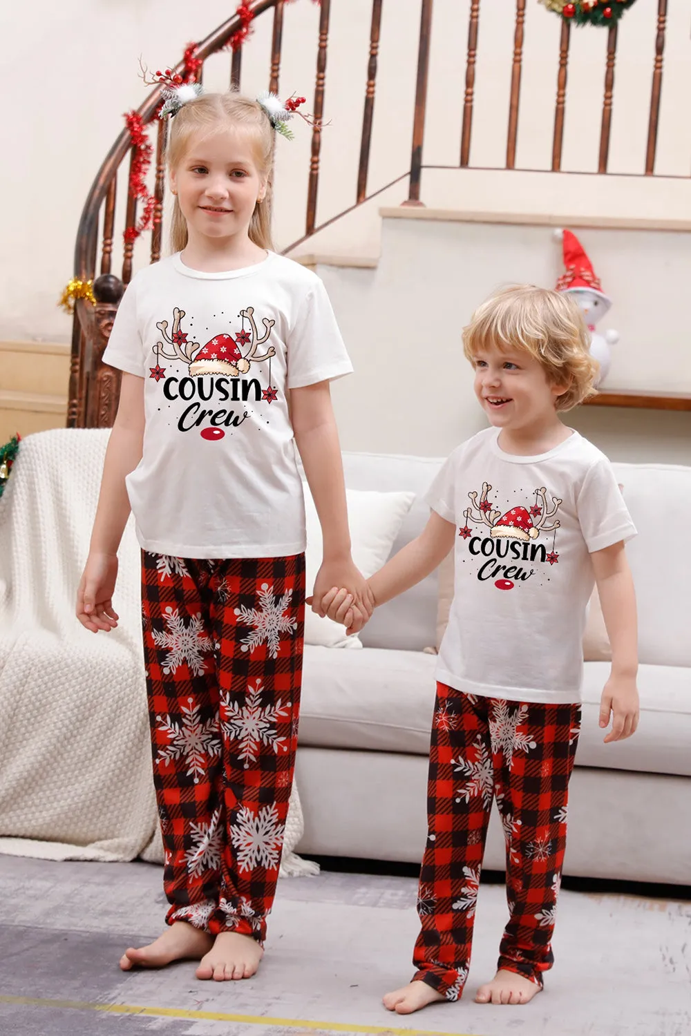 Family Matching Christmas Pajamas with Red Plaid