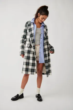 Free People Freddie Longline Blazer Plaid