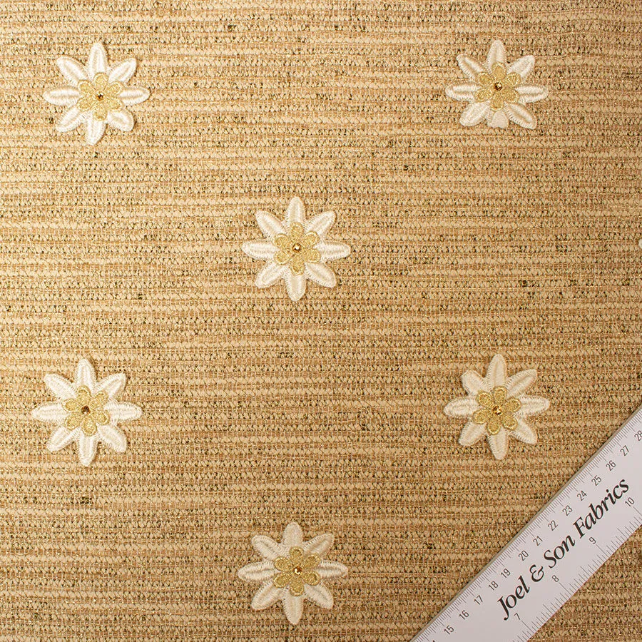 Gold/Ivory Metallic Floral Bouclé