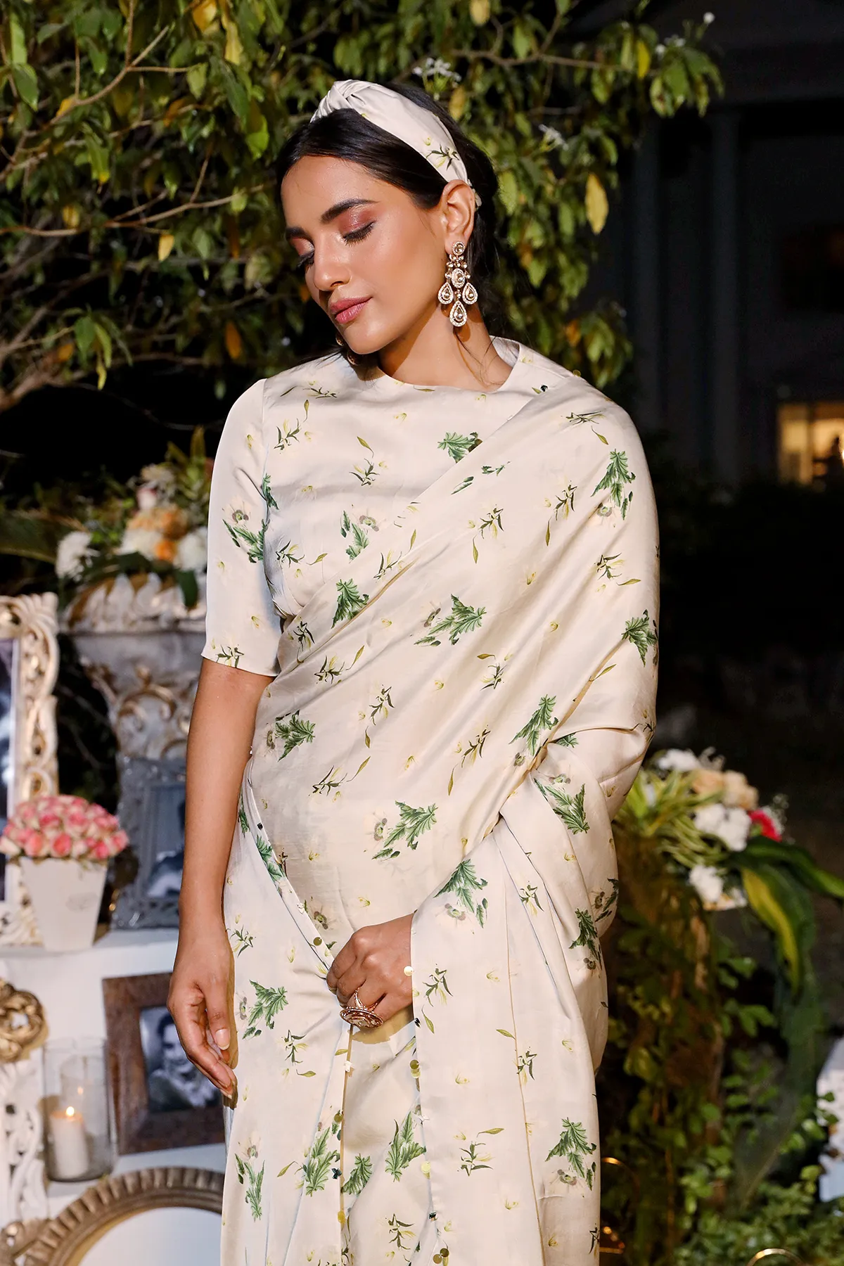 Jade printed saree set