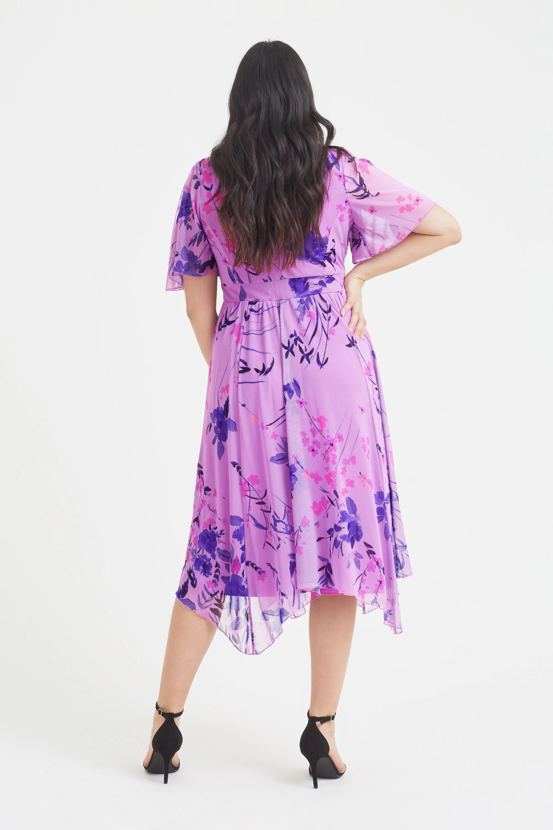 Julie Lilac Multi Hanky Hem Dress