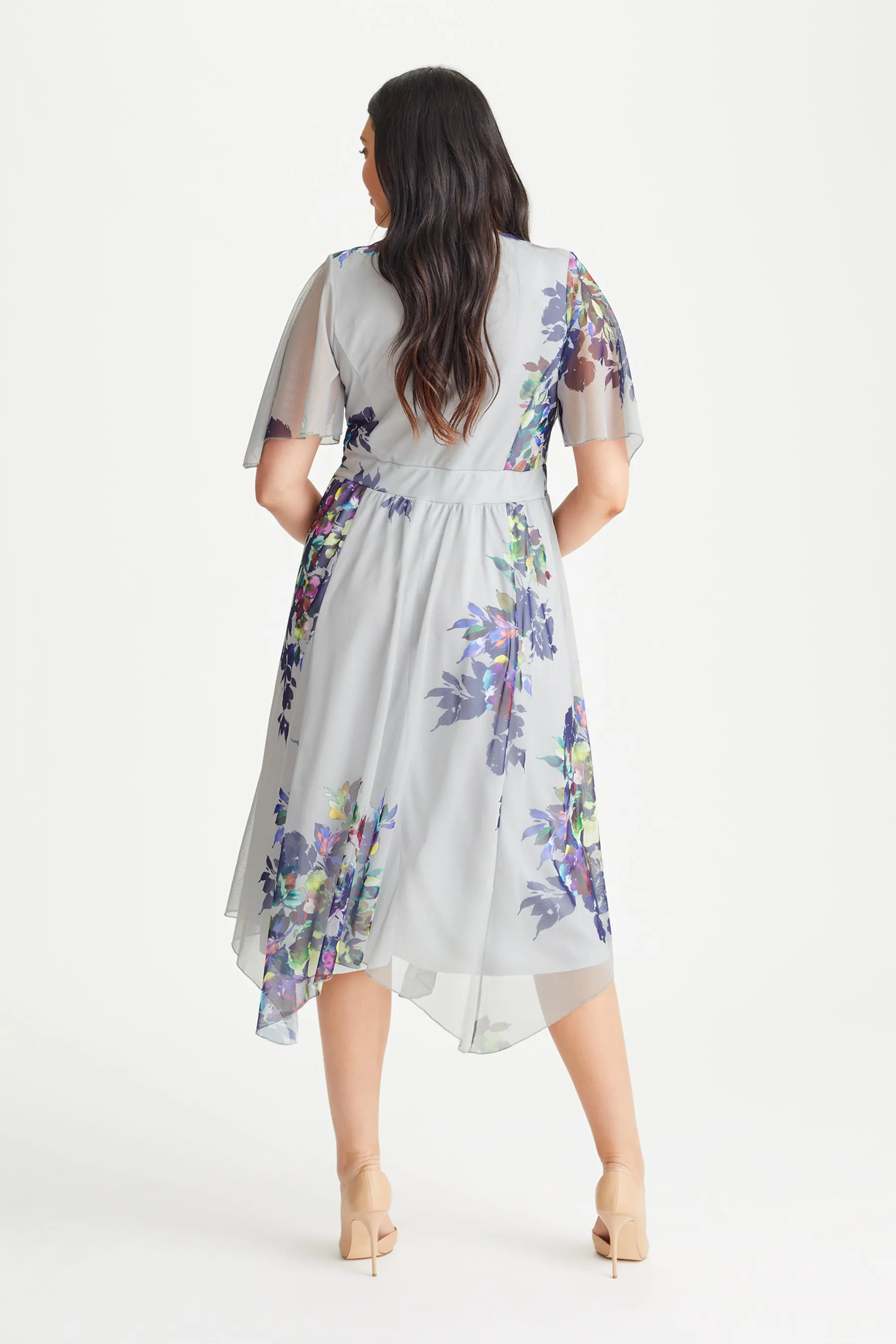 Julie Silver Multi Hanky Hem Dress