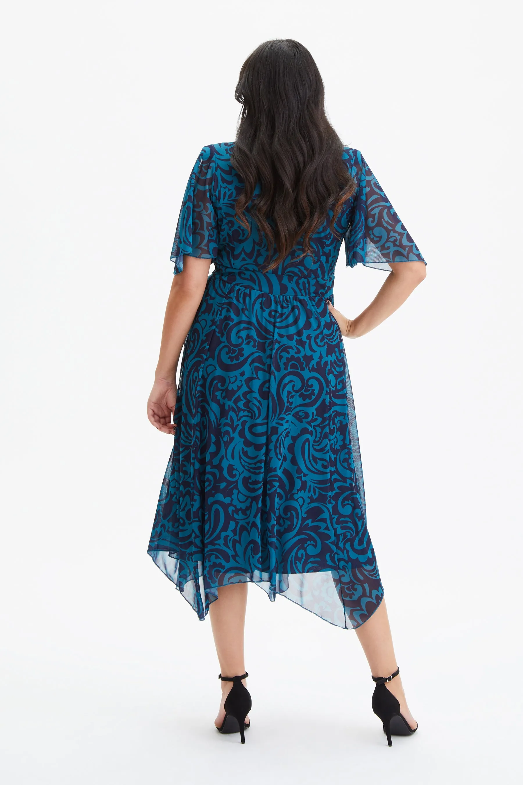 Julie Teal Indigo Hanky Hem Dress