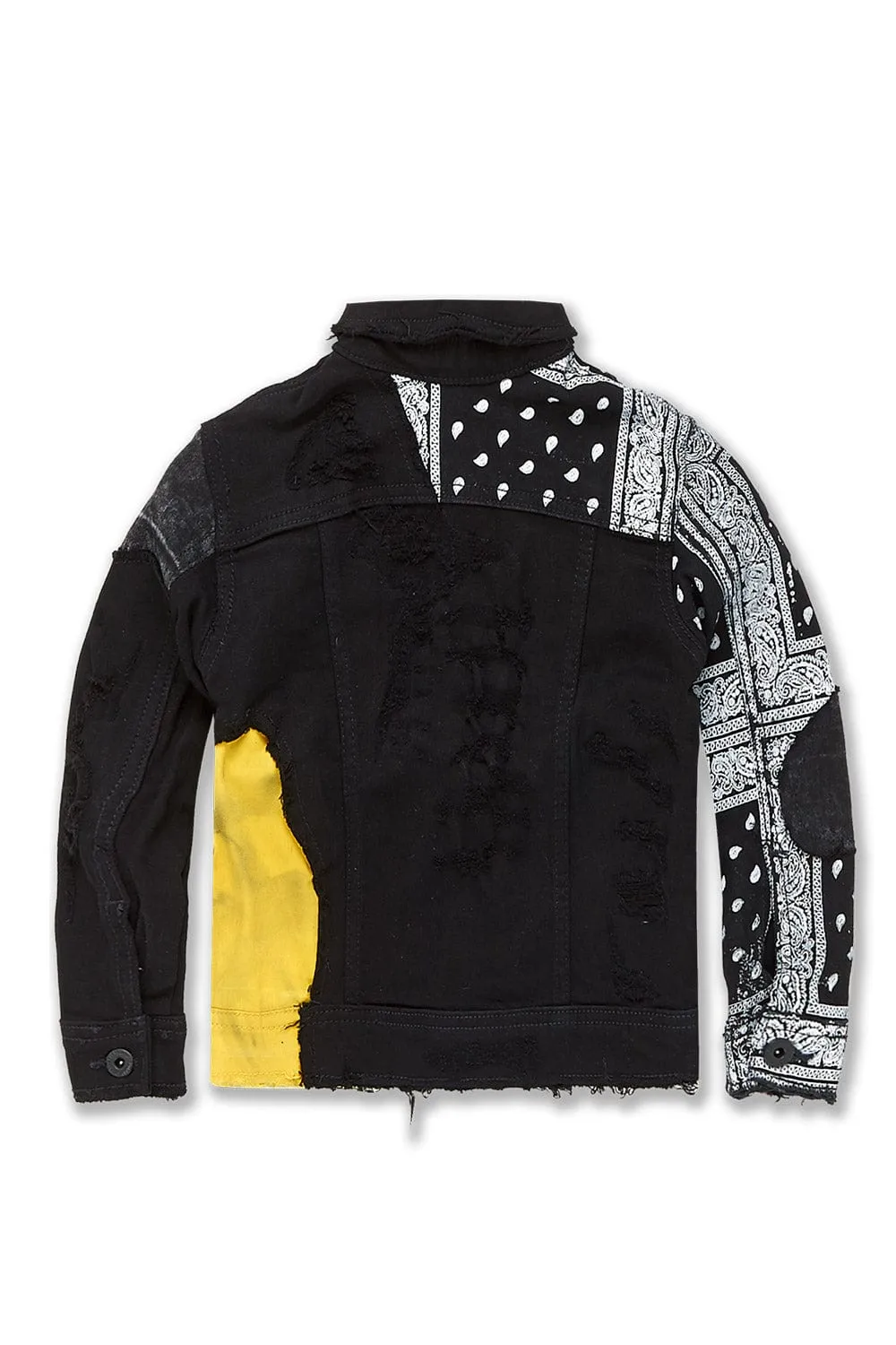 Kids Paisley Denim Trucker Jacket (Pollen)