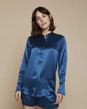 Laura Silk Blouse in Blue Hour