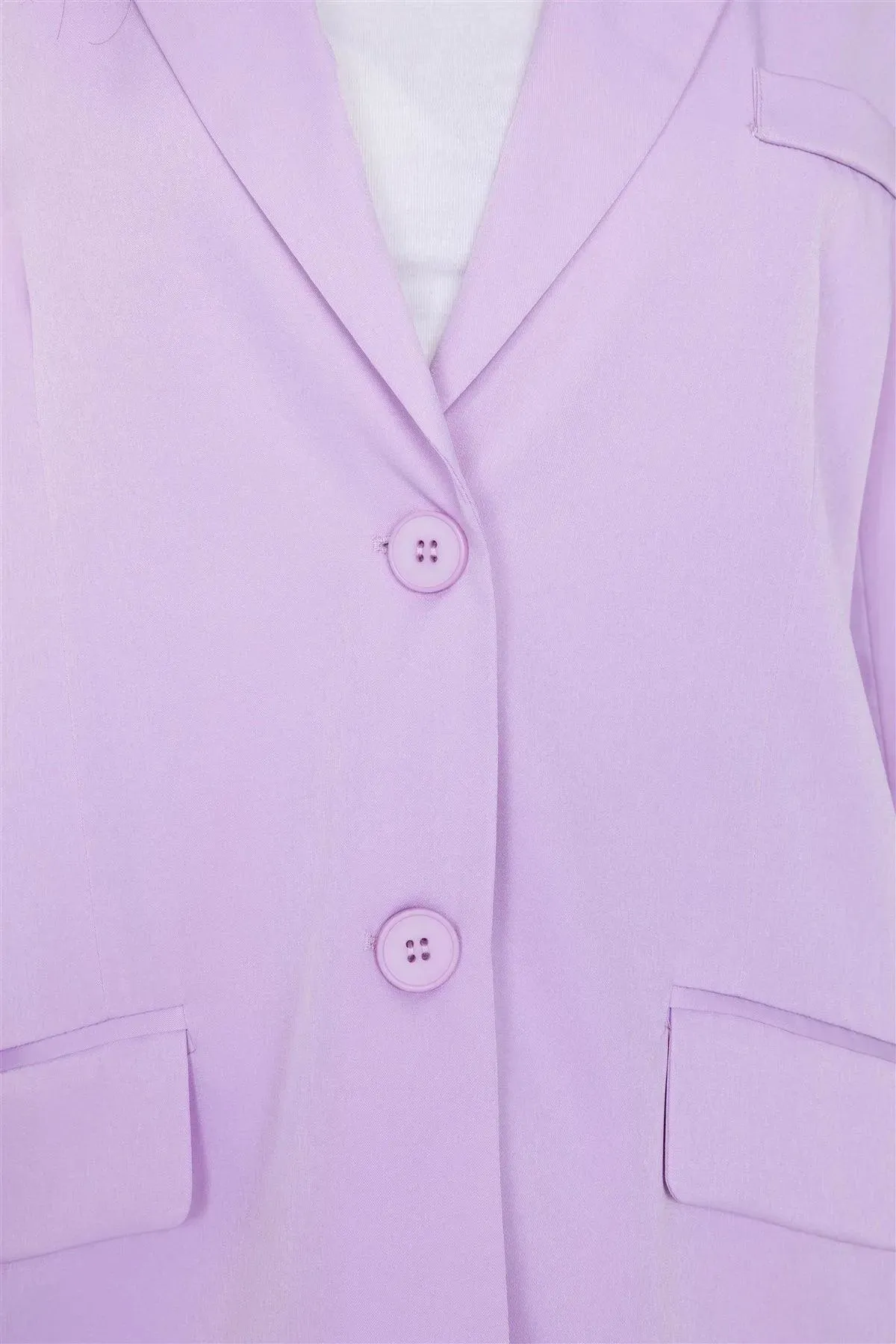 Lavender Relaxed Fit Boyfriend Casual Blazer Jacket