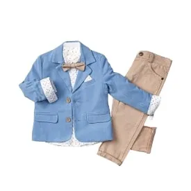 Little Boy's Colorful Suit Jacket, Pants and Button-Up Shirt 3-Piece Set