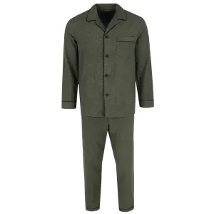 Majestic International Men's Notch Collar Long Sleeve Button Down Pajama Set