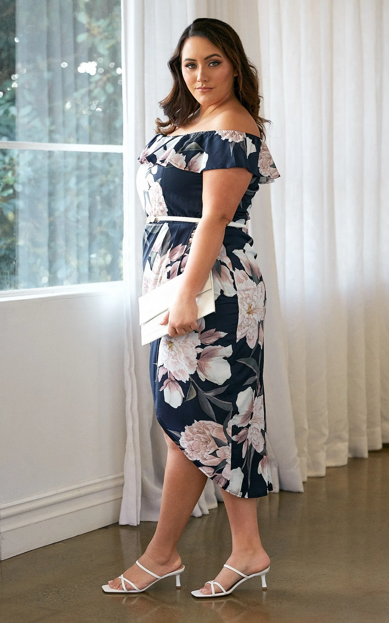 Melanie Dress - Navy Peony