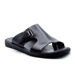 Men's 69213 Leather Slip On Peasant Toe Loop Roman Flip Flop Dress Sandals