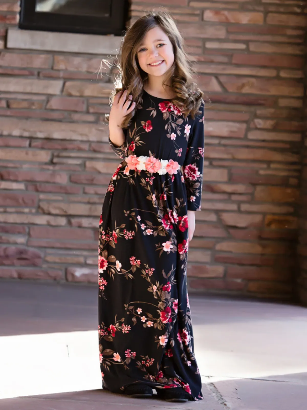 Mommy And Me Falling For You Floral Maxi Dress