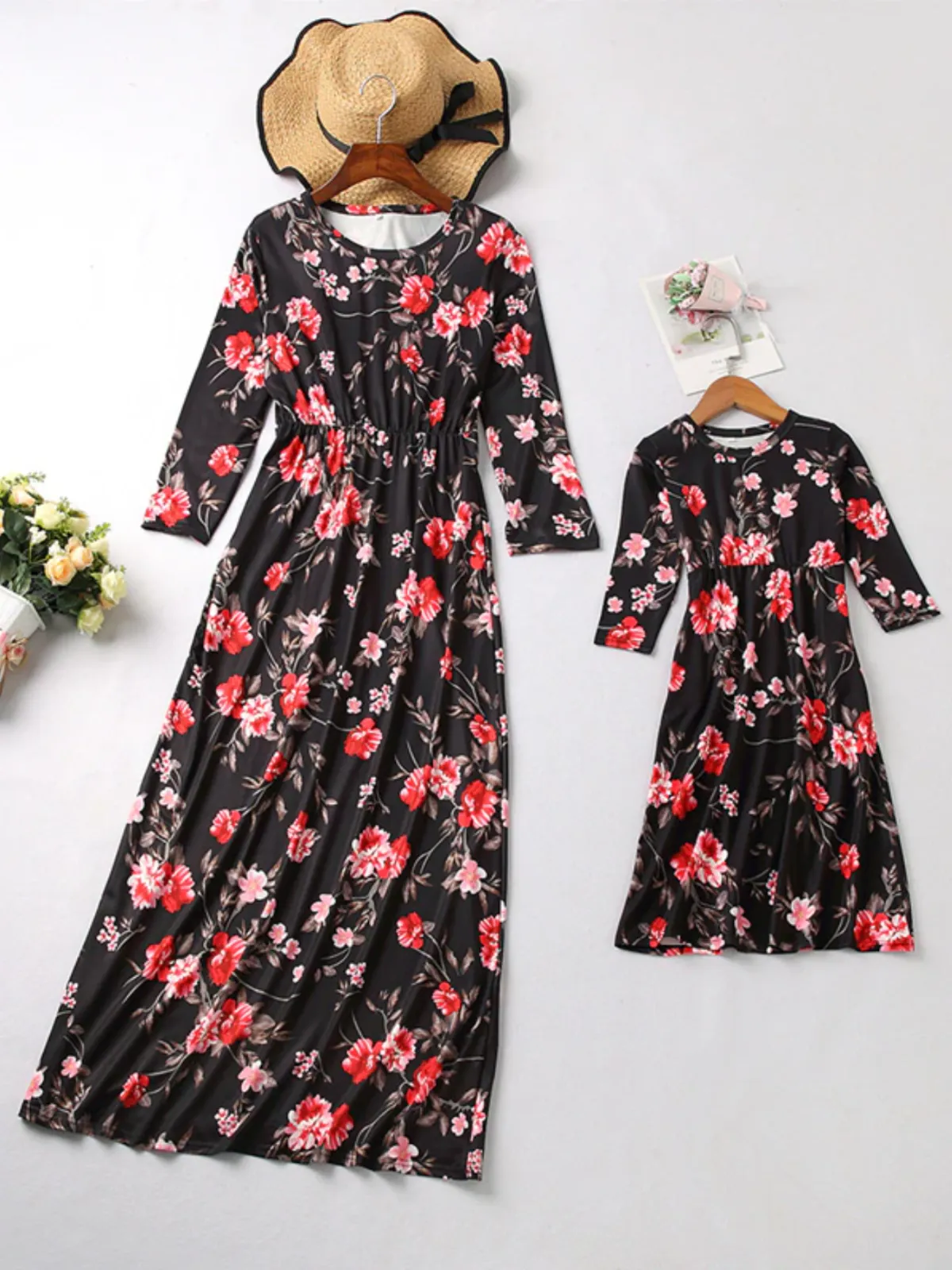 Mommy And Me Falling For You Floral Maxi Dress