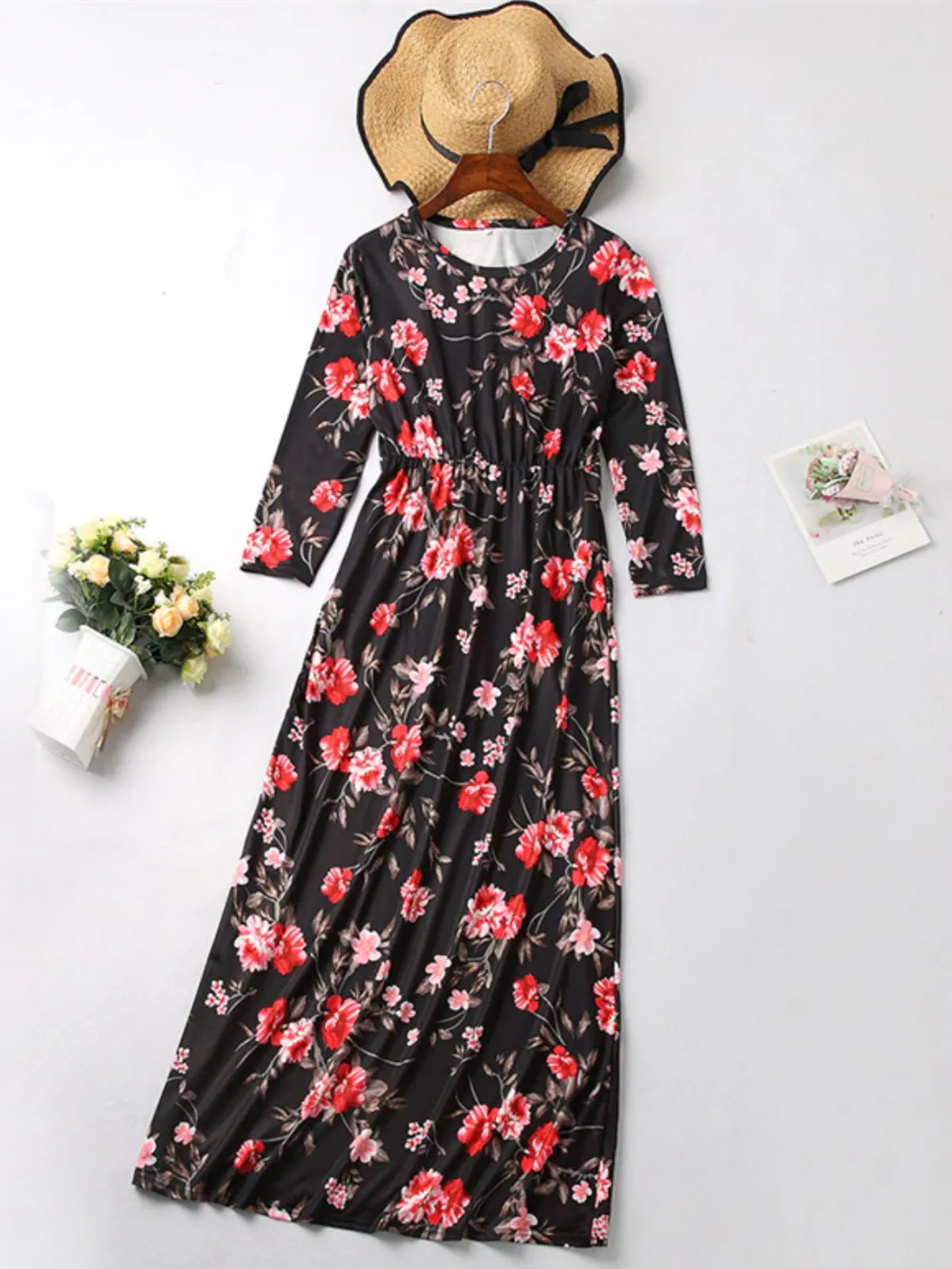 Mommy And Me Falling For You Floral Maxi Dress