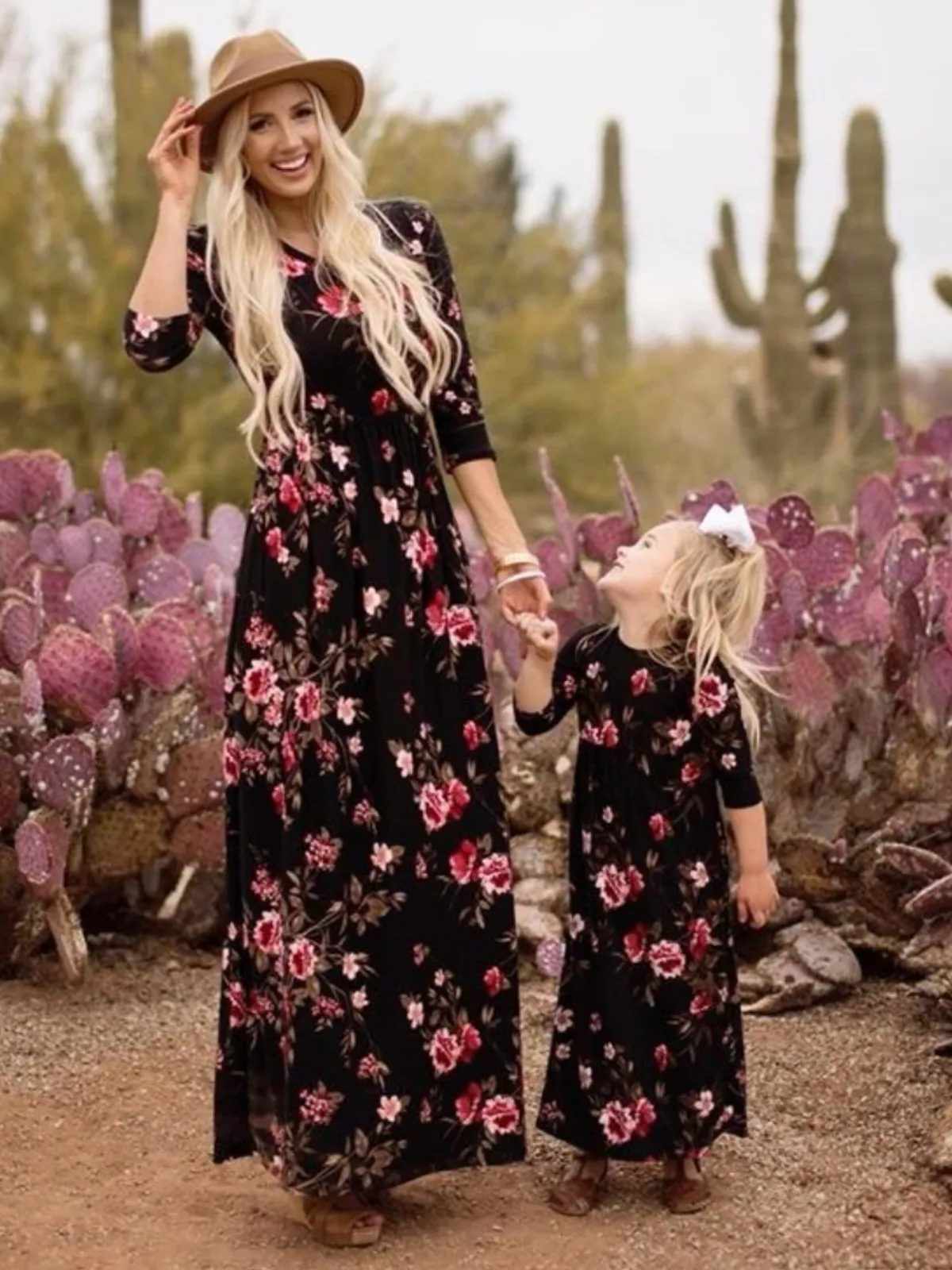 Mommy And Me Falling For You Floral Maxi Dress