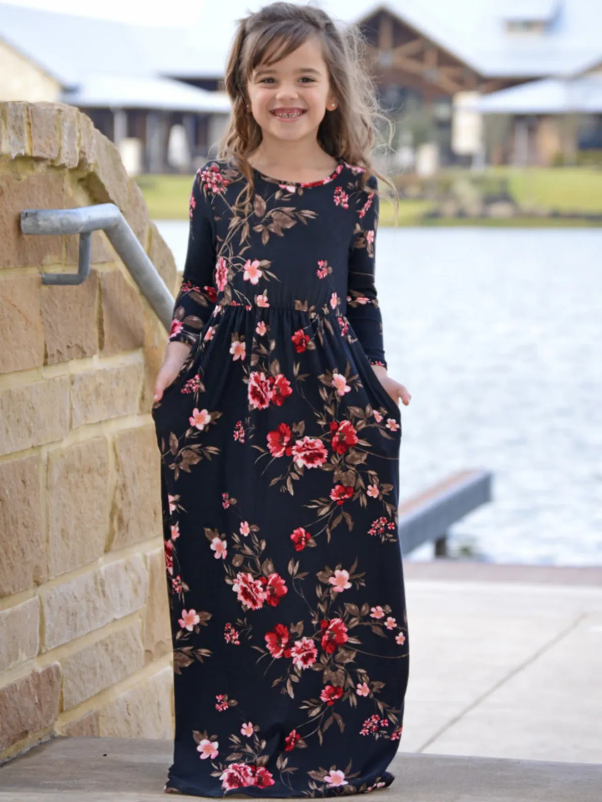 Mommy And Me Falling For You Floral Maxi Dress