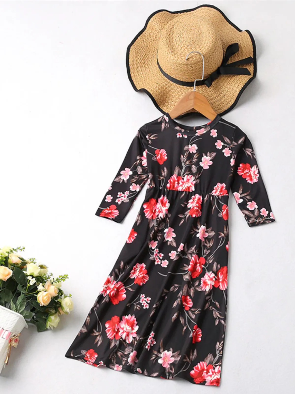 Mommy And Me Falling For You Floral Maxi Dress