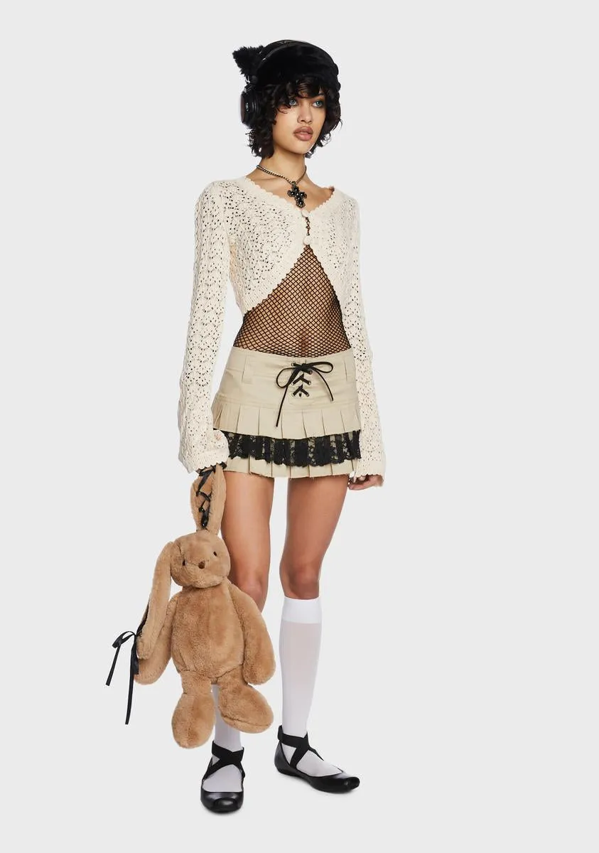 Nature Goddess Crochet Cardigan- Off White