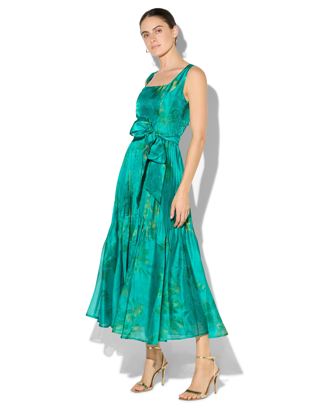 Oriana Emerald Floral Printed Dress