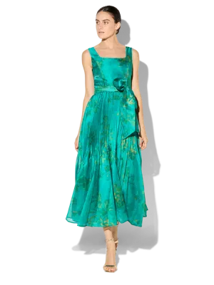 Oriana Emerald Floral Printed Dress