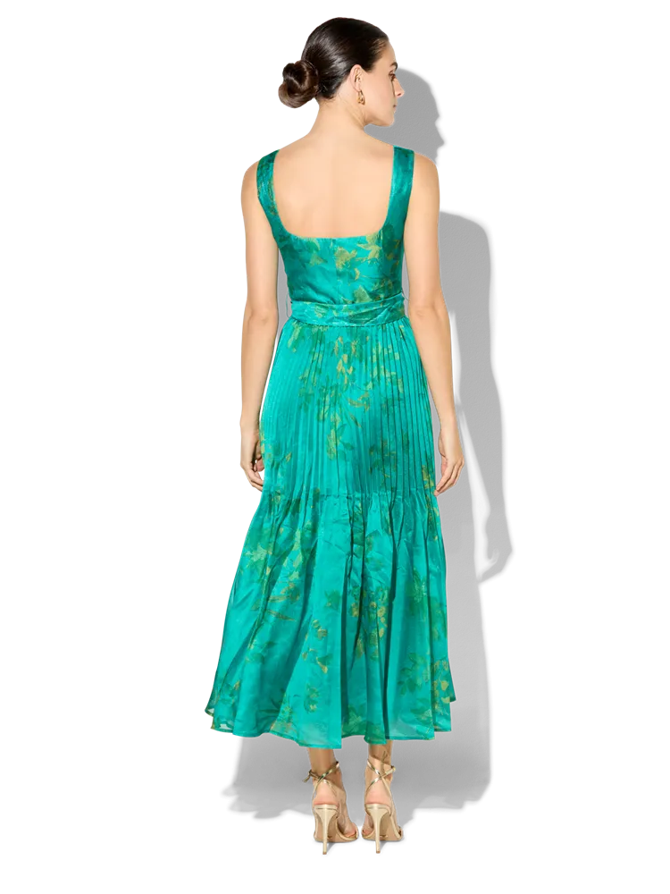 Oriana Emerald Floral Printed Dress