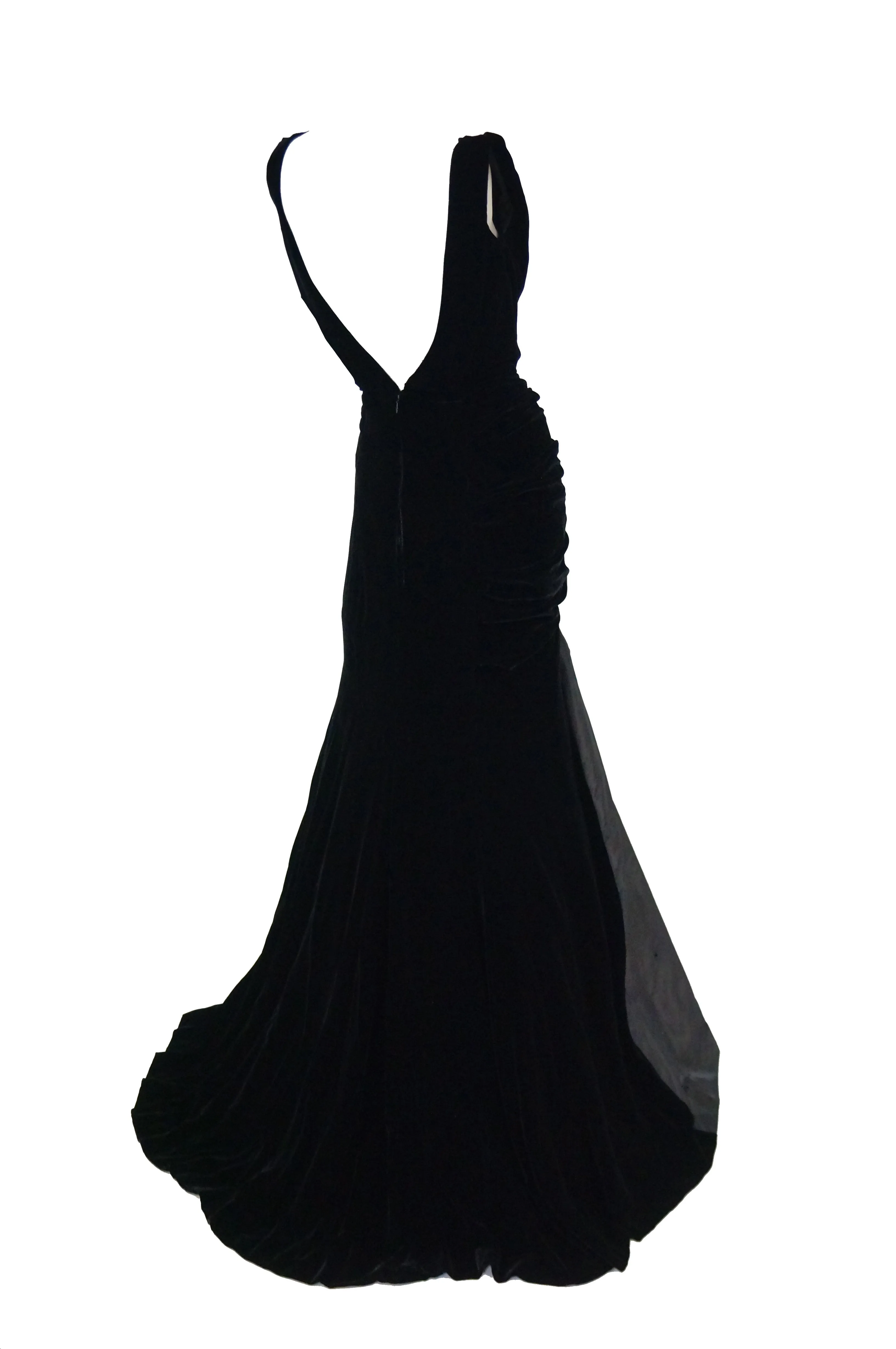 Oscar de la Renta Black Velvet Evening Dress