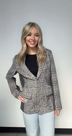 Patchwork Plaid Blazer