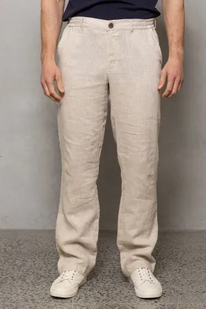 Paul Relaxed Linen Trouser: Oatmeal