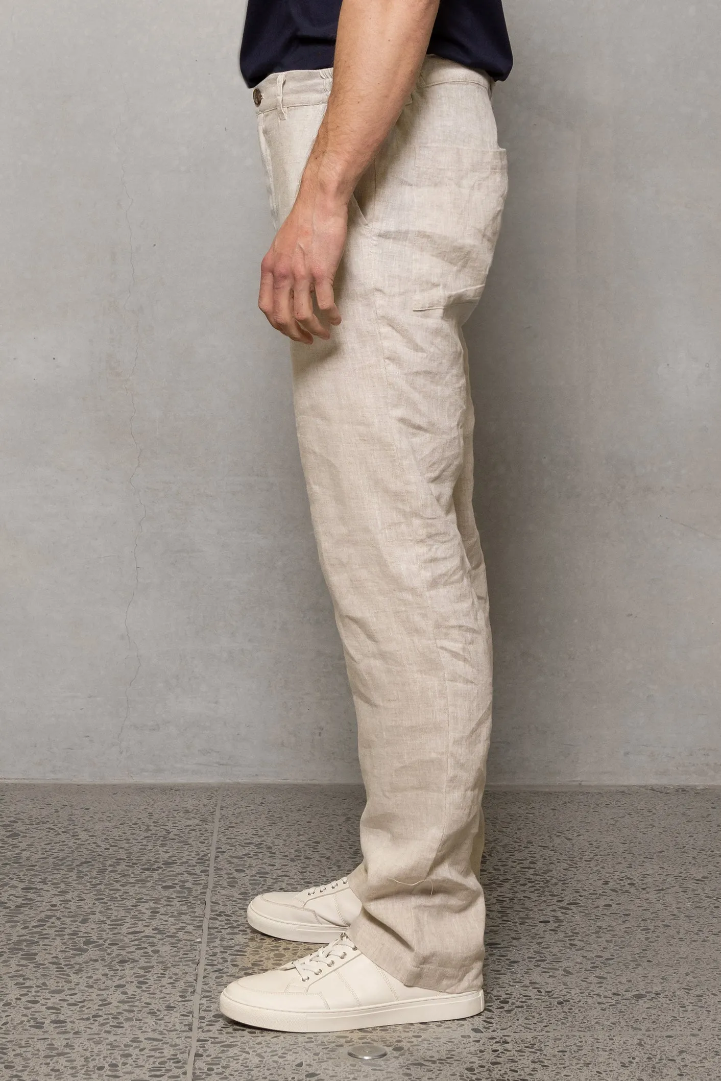 Paul Relaxed Linen Trouser: Oatmeal