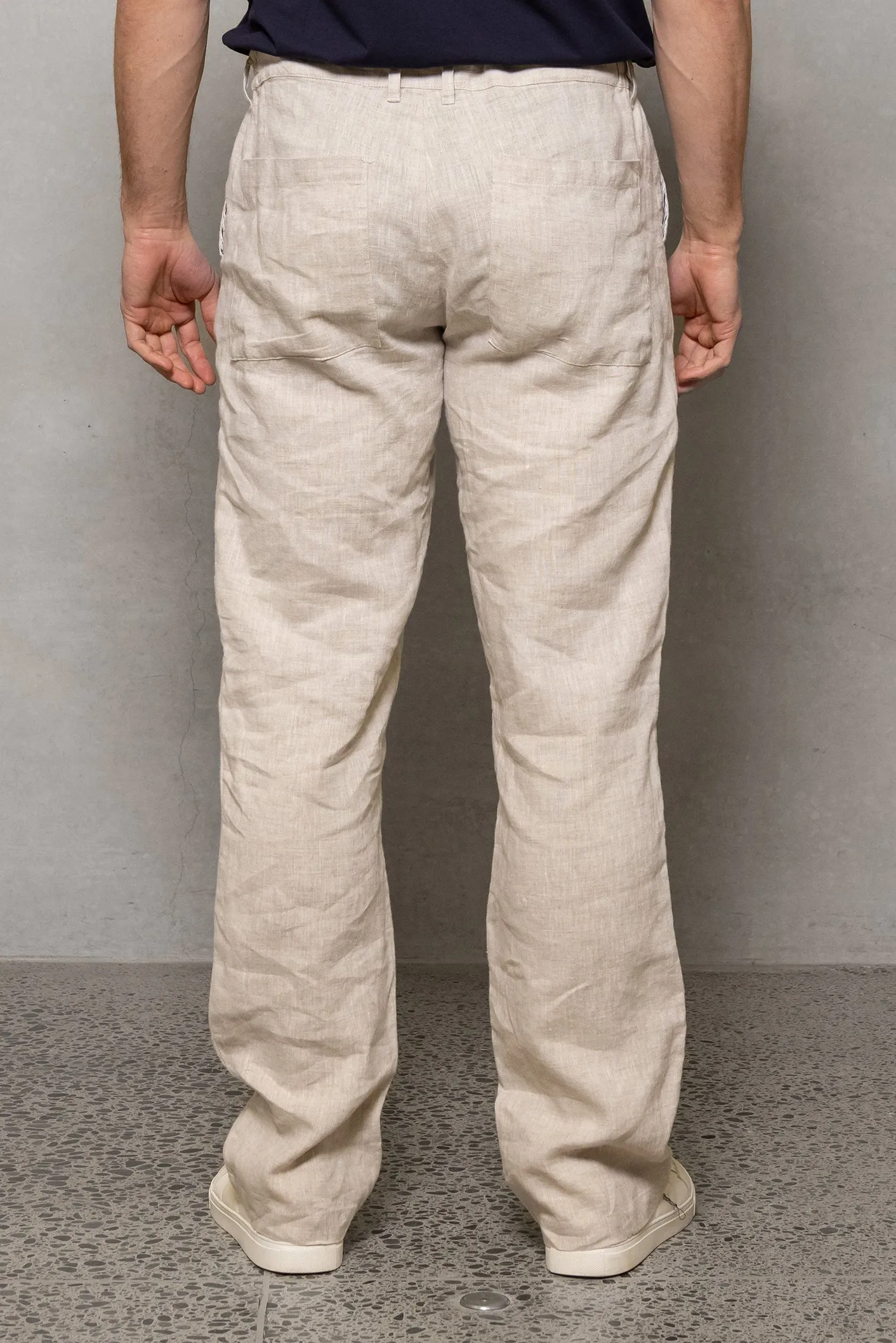 Paul Relaxed Linen Trouser: Oatmeal