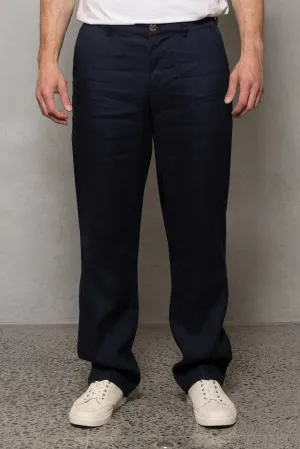 Paul Relaxed Linen Trouser: Thunderstorm