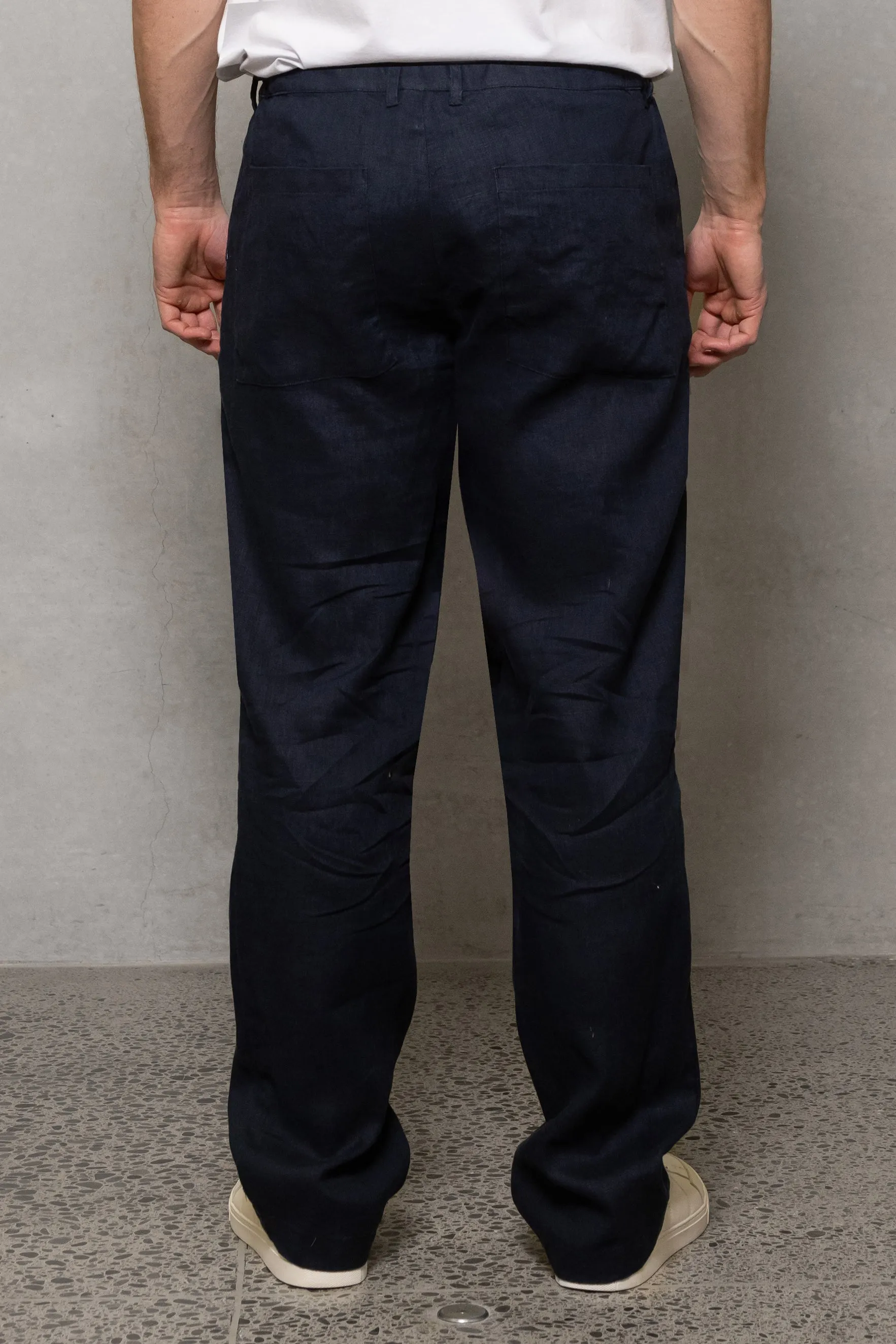 Paul Relaxed Linen Trouser: Thunderstorm