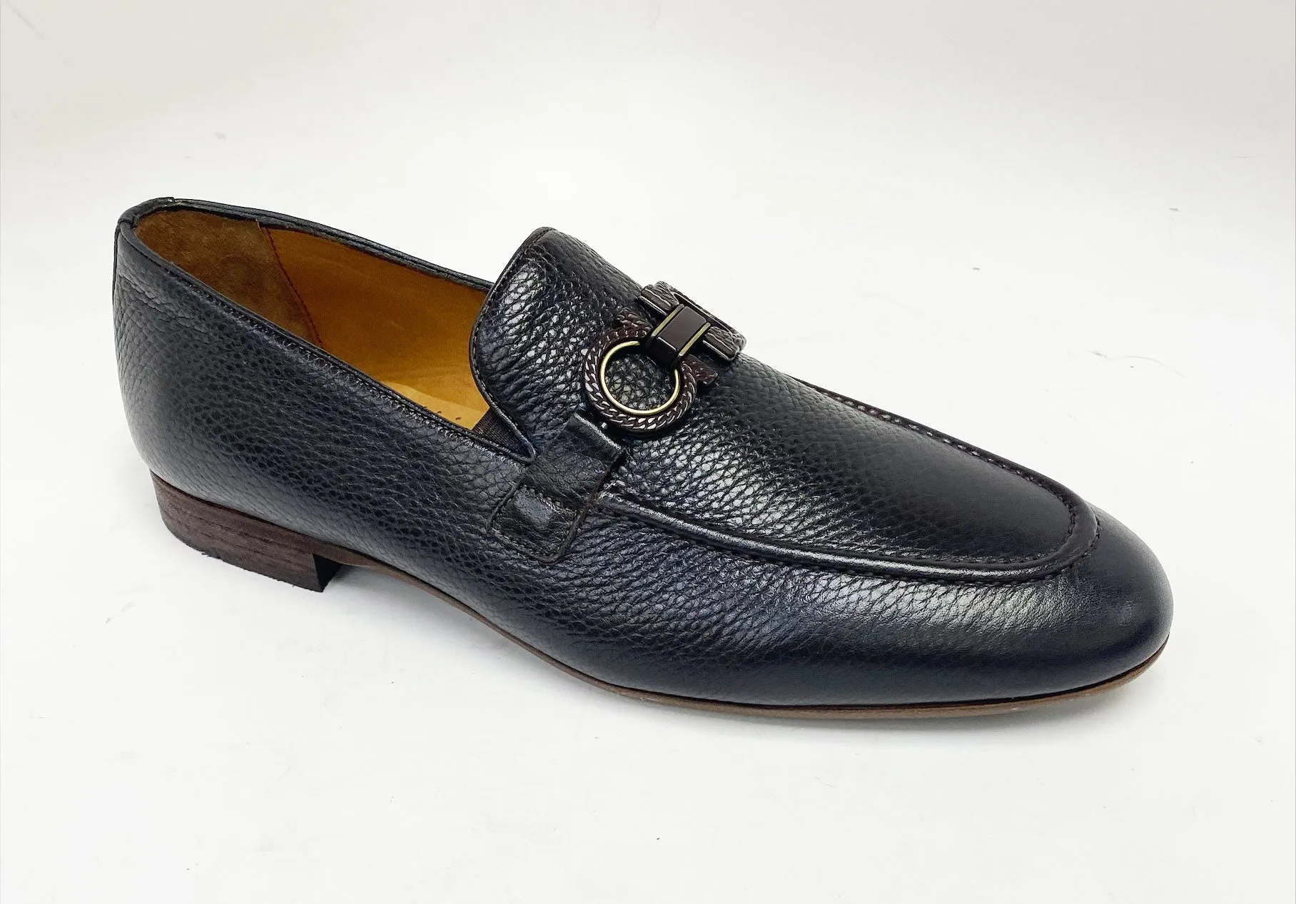 Pelle Pebbled Leather Loafer Dark/Brown